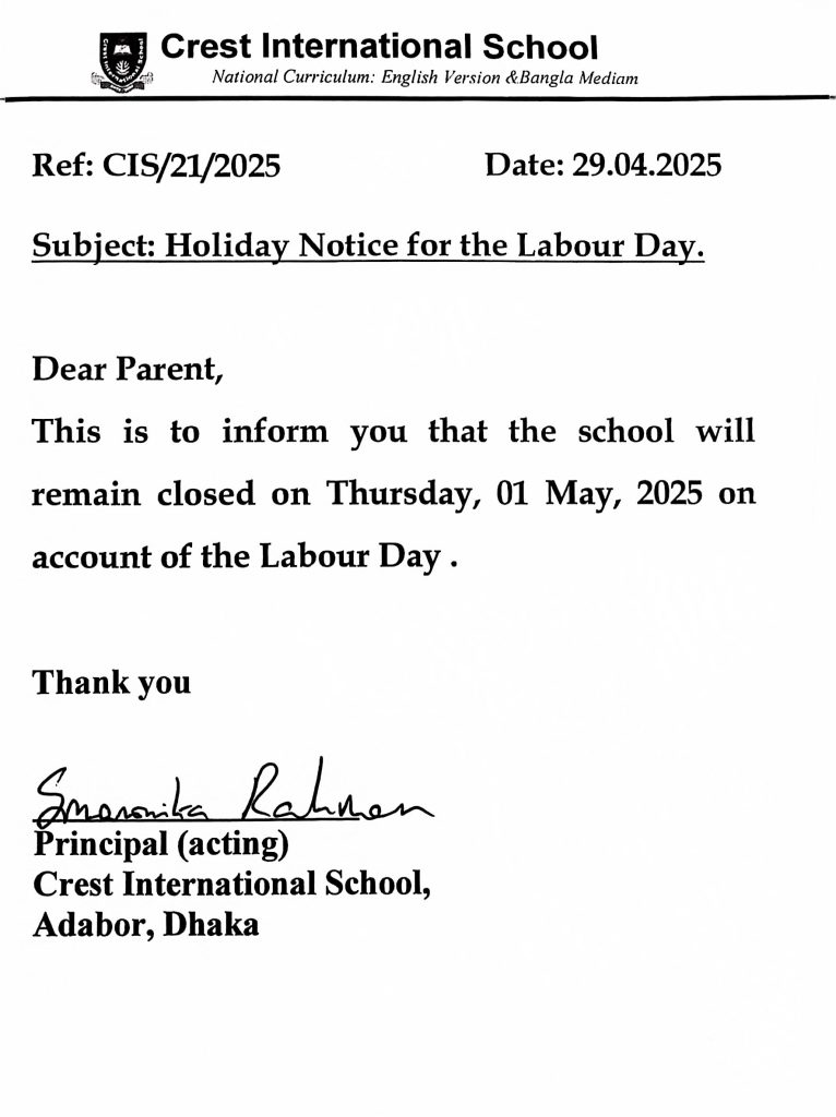 Holiday Notice for The Labor Day